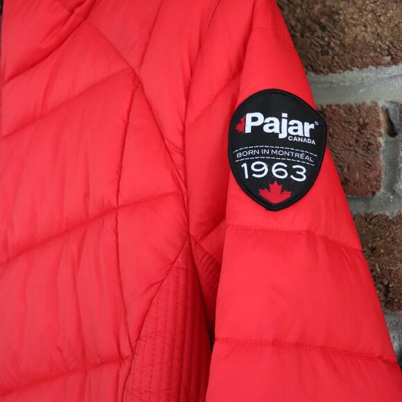 pajar winter coat * red * hooded * zippered pockets * euc - Picture 5 of 11